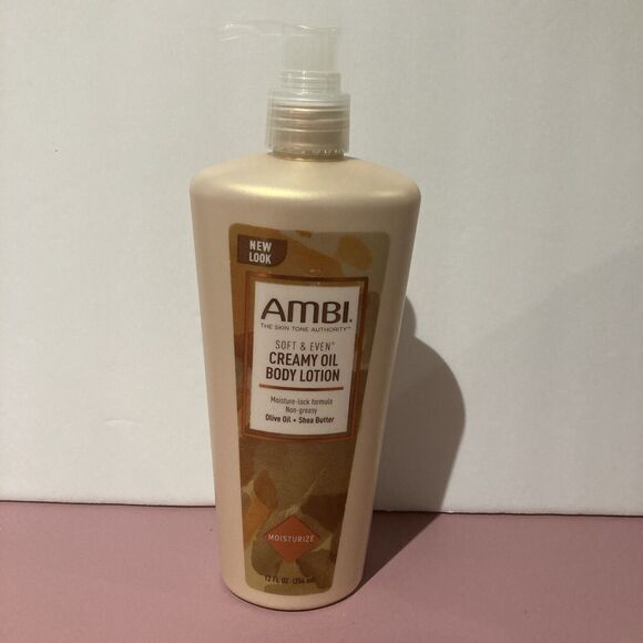 Ambi Soft & Even Creamy Oil Lotion Olive Oil Shea Butter 12 oz New Look USA - Picture 3 of 8